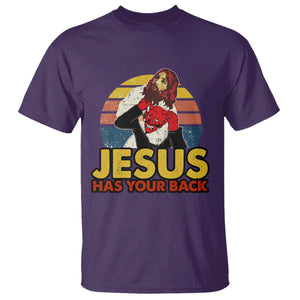 Funny Jesus Satan Meme T Shirt Has Your Back Jiu Jitsu Retro Religious Christian TS02 Purple Print Your Wear
