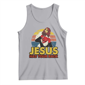 Funny Jesus Satan Meme Tank Top Has Your Back Jiu Jitsu Retro Religious Christian TS02 Athletic Heather Print Your Wear