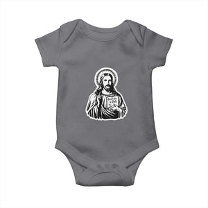 Funny Jesus Saying Baby Onesie Don't Be A D*ck TS02 Charcoal Print Your Wear