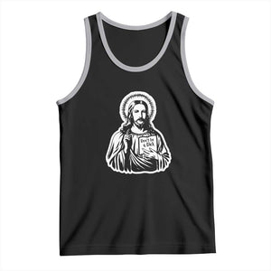 Funny Jesus Saying Tank Top Don't Be A D*ck TS02 Black Athletic Heather Print Your Wear
