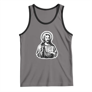 Funny Jesus Saying Tank Top Don't Be A D*ck TS02 Deep Heather Black Print Your Wear