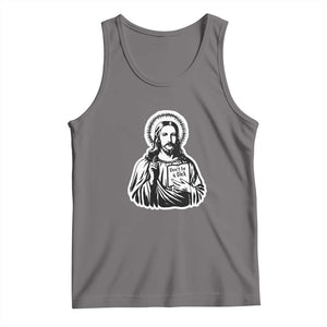 Funny Jesus Saying Tank Top Don't Be A D*ck TS02 Deep Heather Print Your Wear