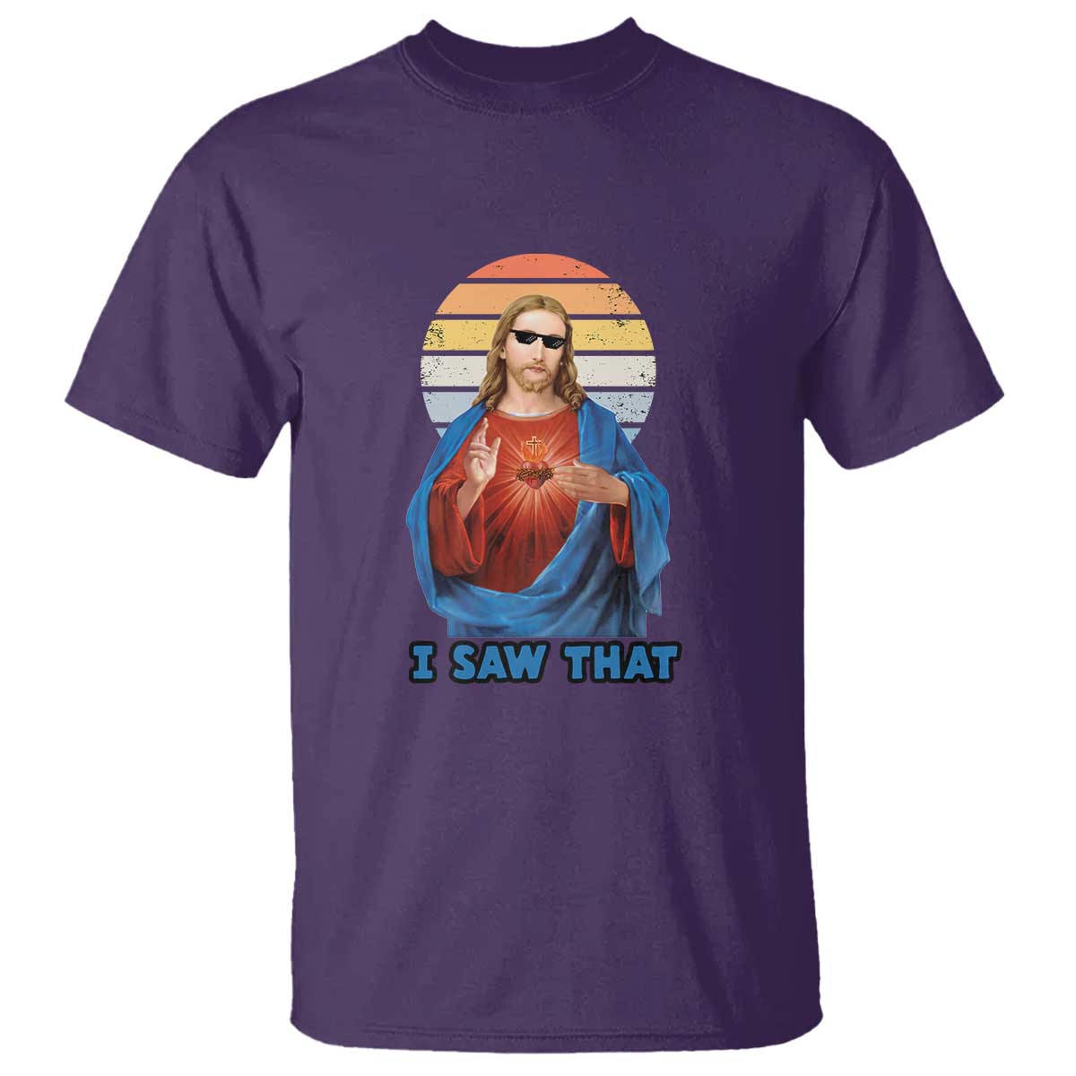 Funny Jesus T Shirt I Saw That Christian Religious Meme Retro TS02 Purple Print Your Wear