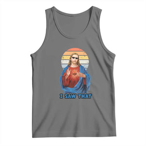 Funny Jesus Tank Top I Saw That Christian Religious Meme Retro TS02 Black Heather Print Your Wear