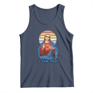 Funny Jesus Tank Top I Saw That Christian Religious Meme Retro TS02 Navy Print Your Wear