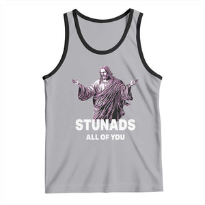 Funny Jesus Tank Top Stunads All Of You TS02 Athletic Heather Black Print Your Wear