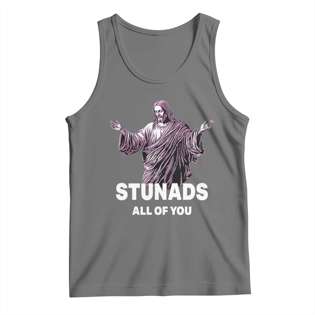 Funny Jesus Tank Top Stunads All Of You TS02 Black Heather Print Your Wear