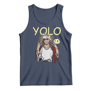 Funny Jesus YOLO JK Tank Top Just Kidding Funny Christian Religious TS02 Navy Print Your Wear