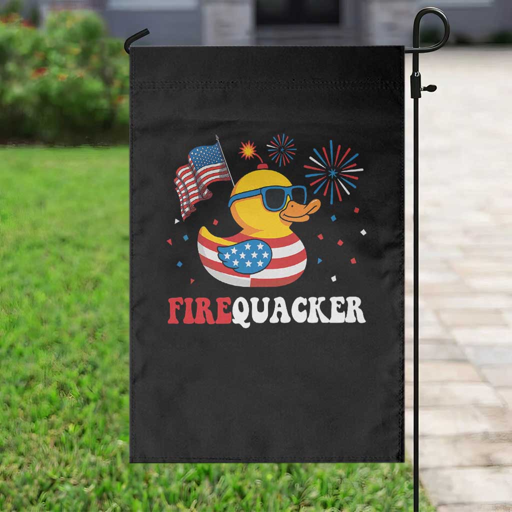 Funny July 4th Garden Flag Patriotic Duck Firequacker American Flag TS10 Print Your Wear