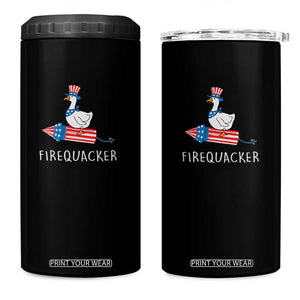 Funny July 4th Goose 4 in 1 Can Cooler Tumbler Patriotic Goose Firework Firequacker Independence Day TS10 One Size: 16 oz Black Print Your Wear
