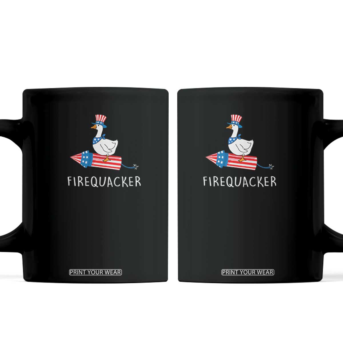 Funny July 4th Goose Coffee Mug Patriotic Goose Firework Firequacker Independence Day TS10 Black Print Your Wear