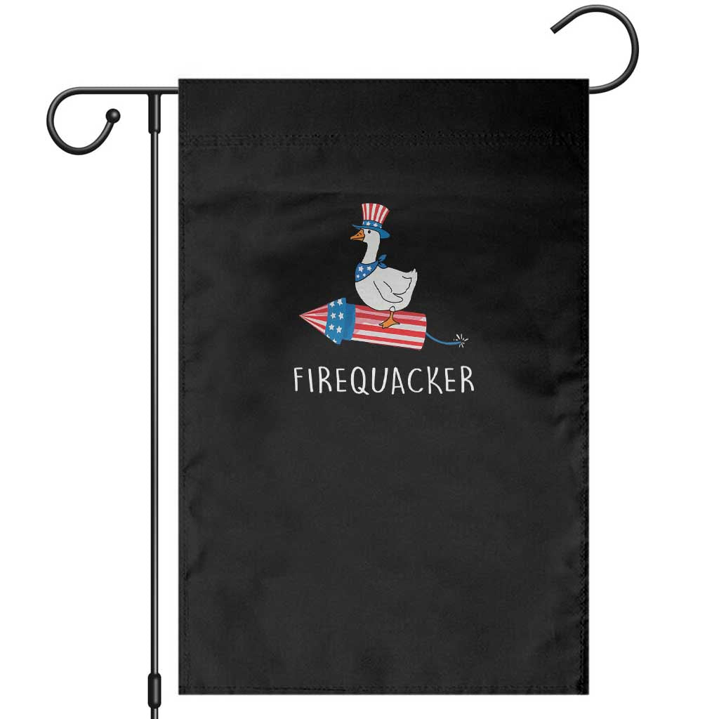 Funny July 4th Goose Garden Flag Patriotic Goose Firework Firequacker Independence Day TS10 Black Print Your Wear