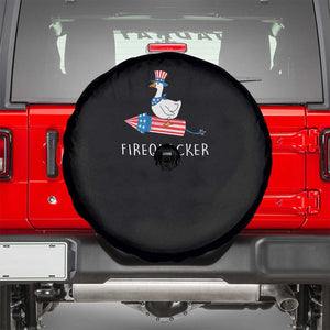 Funny July 4th Goose Spare Tire Cover Patriotic Goose Firework Firequacker Independence Day TS10 Black Print Your Wear