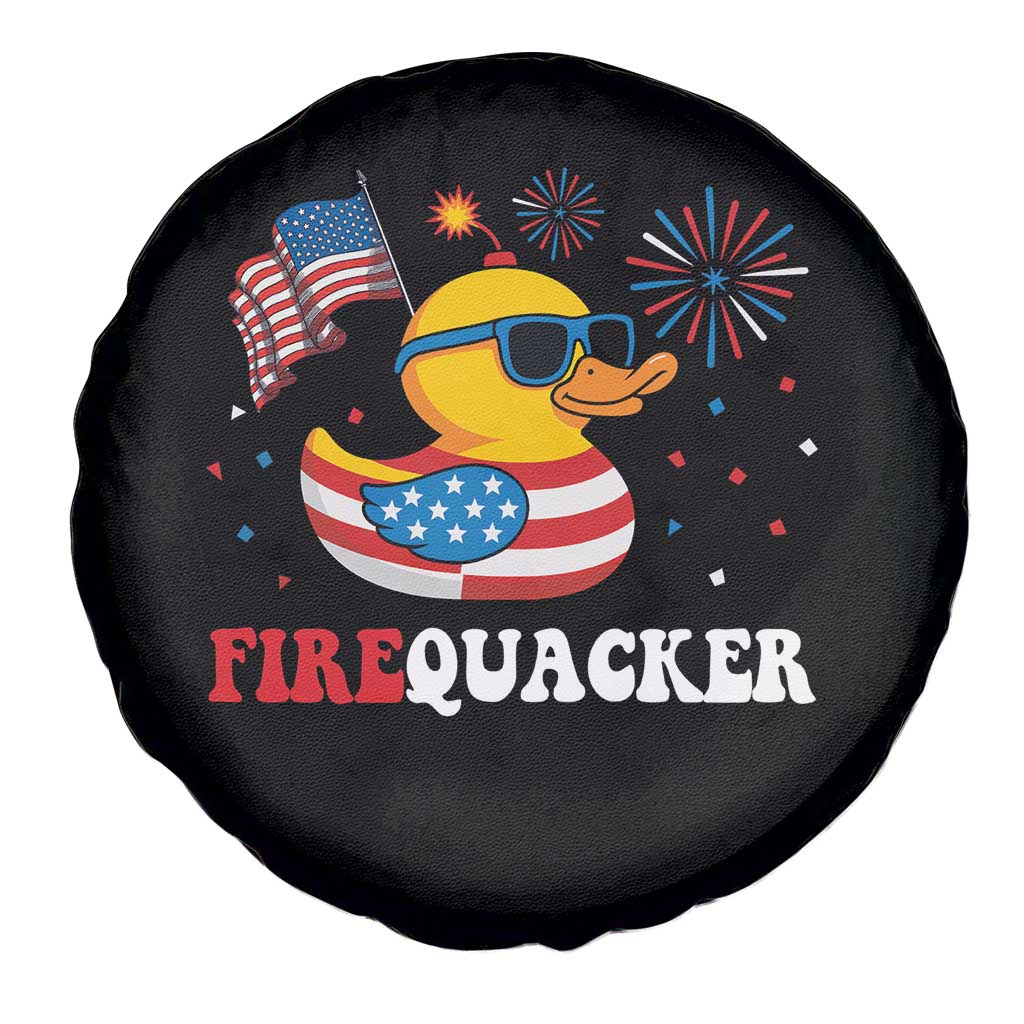 Funny July 4th Spare Tire Cover Patriotic Duck Firequacker American Flag TS10 Print Your Wear