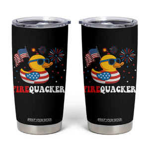 Funny July 4th Tumbler Cup Patriotic Duck Firequacker American Flag TS10 Black Print Your Wear
