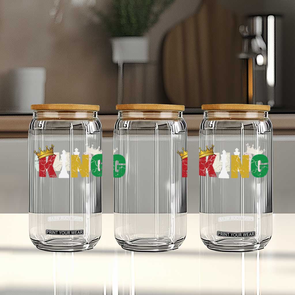Funny Juneteenth King Glass Can Black Father Chess African American TS11 Print Your Wear
