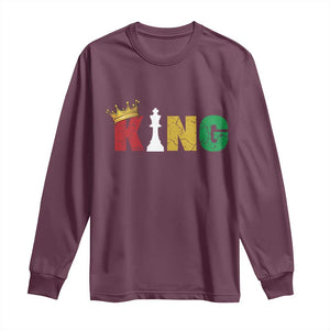 Funny Juneteenth King Long Sleeve Shirt Black Father Chess African American TS11 Maroon Print Your Wear