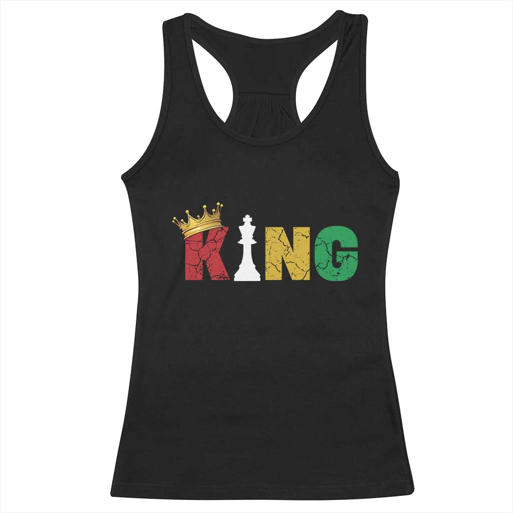 Funny Juneteenth King Racerback Tank Top Black Father Chess African American TS11 Black Print Your Wear