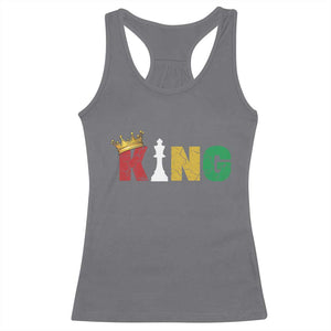 Funny Juneteenth King Racerback Tank Top Black Father Chess African American TS11 Charcoal Print Your Wear