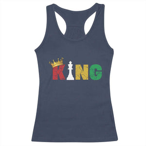 Funny Juneteenth King Racerback Tank Top Black Father Chess African American TS11 Navy Print Your Wear