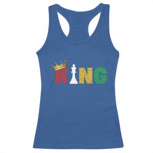 Funny Juneteenth King Racerback Tank Top Black Father Chess African American TS11 Royal Blue Print Your Wear