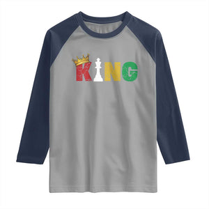 Funny Juneteenth King Raglan Shirt Black Father Chess African American TS11 Sport Gray Navy Print Your Wear
