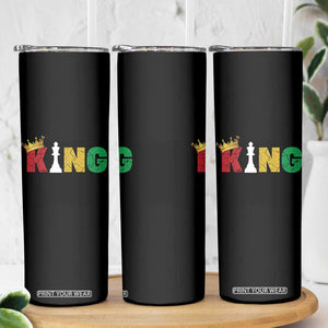 Funny Juneteenth King Skinny Tumbler Black Father Chess African American TS11 Print Your Wear