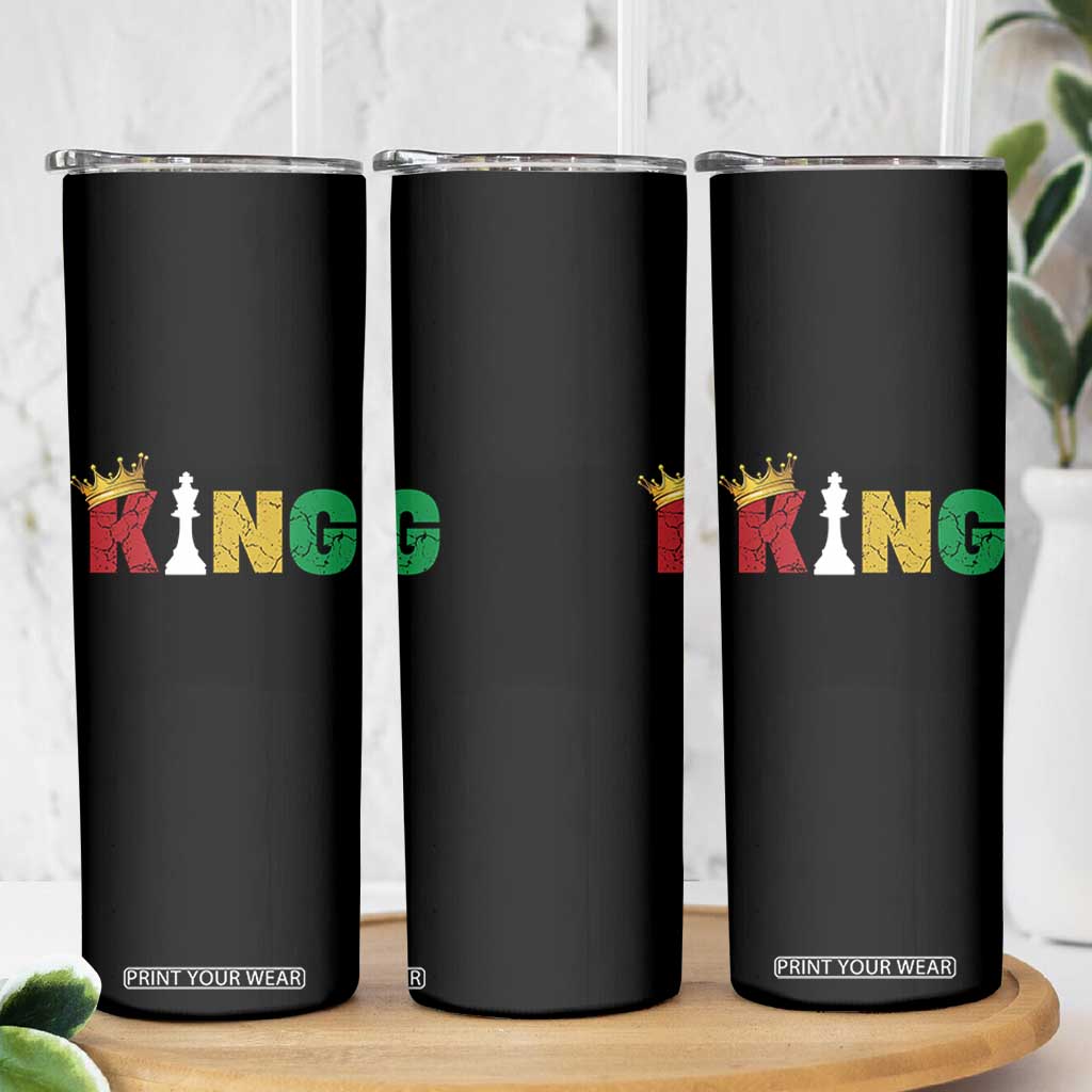 Funny Juneteenth King Skinny Tumbler Black Father Chess African American TS11 Print Your Wear