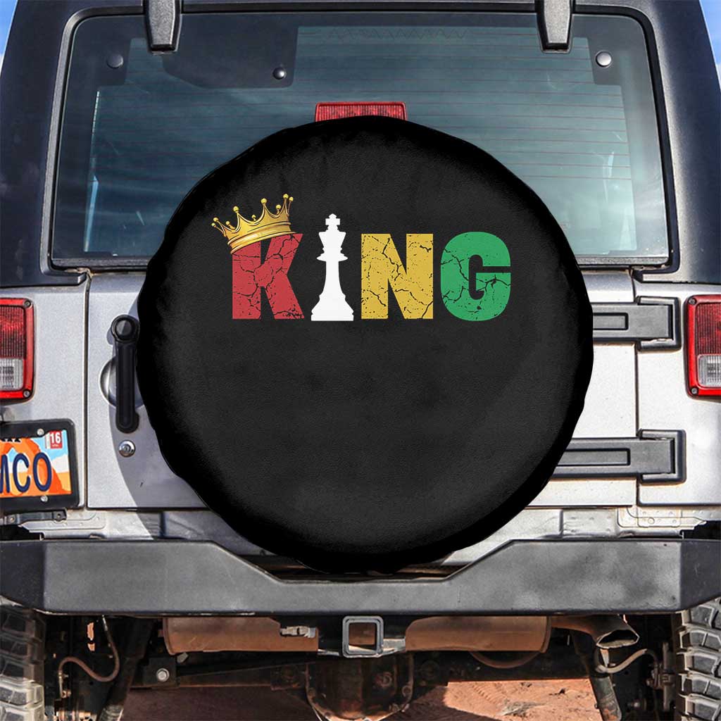 Funny Juneteenth King Spare Tire Cover Black Father Chess African American TS11 No hole Black Print Your Wear