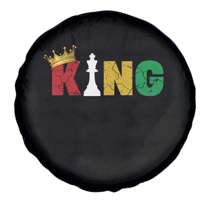 Funny Juneteenth King Spare Tire Cover Black Father Chess African American TS11 Print Your Wear