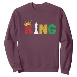 Funny Juneteenth King Sweatshirt Black Father Chess African American TS11 Maroon Print Your Wear
