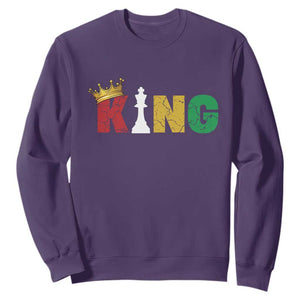 Funny Juneteenth King Sweatshirt Black Father Chess African American TS11 Purple Print Your Wear