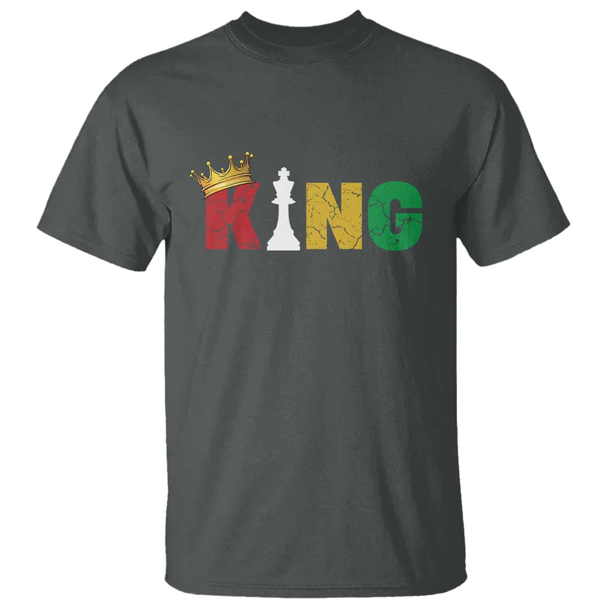 Funny Juneteenth King T Shirt Black Father Chess African American TS11 Dark Heather Print Your Wear
