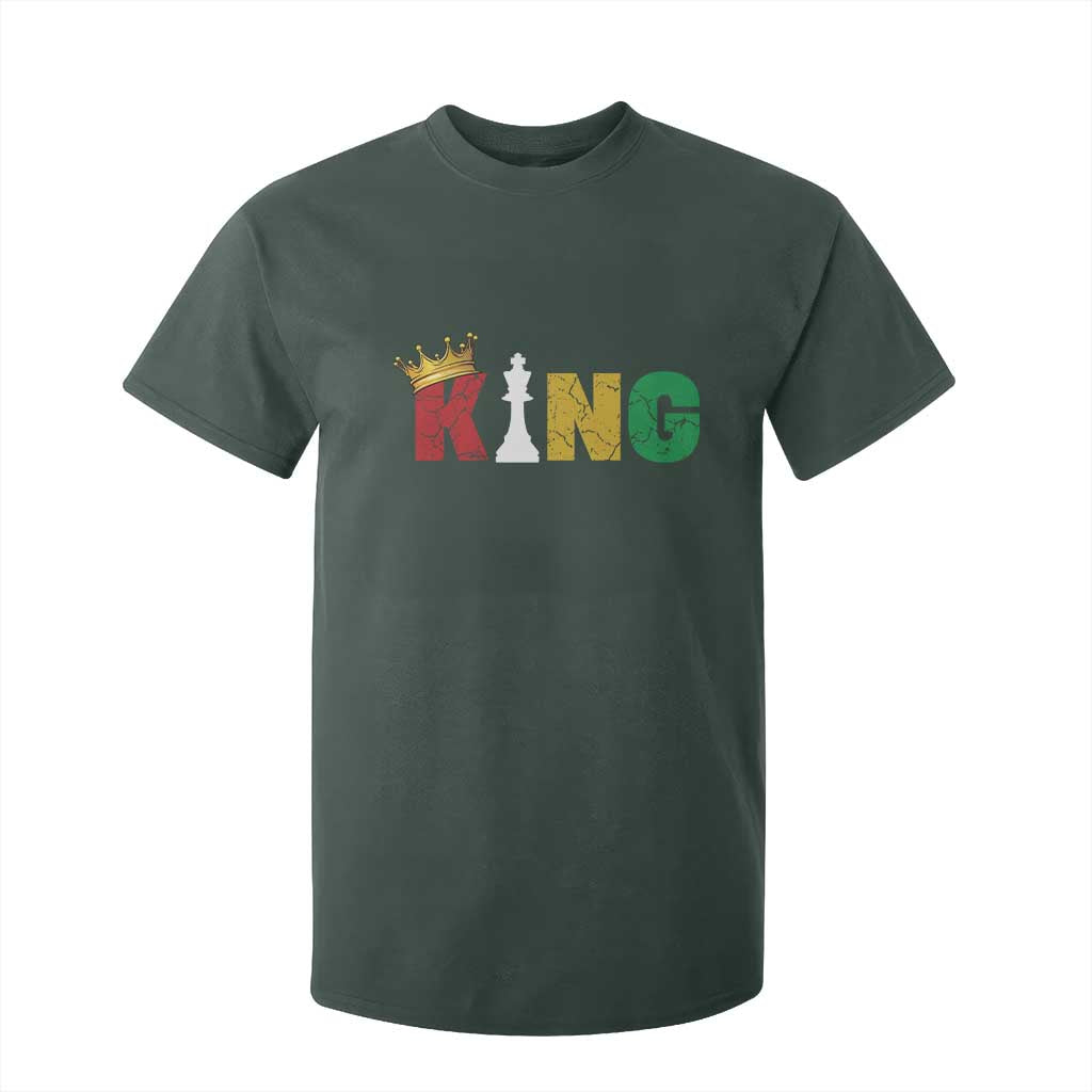 Funny Juneteenth King T Shirt For Kid Black Father Chess African American TS11 Dark Forest Green Print Your Wear