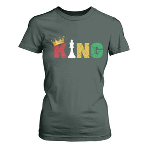 Funny Juneteenth King T Shirt For Women Black Father Chess African American TS11 Dark Forest Green Print Your Wear