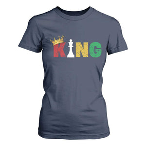 Funny Juneteenth King T Shirt For Women Black Father Chess African American TS11 Navy Print Your Wear