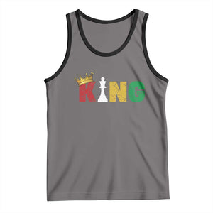 Funny Juneteenth King Tank Top Black Father Chess African American TS11 Deep Heather Black Print Your Wear