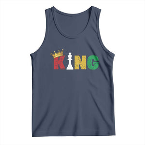 Funny Juneteenth King Tank Top Black Father Chess African American TS11 Navy Print Your Wear