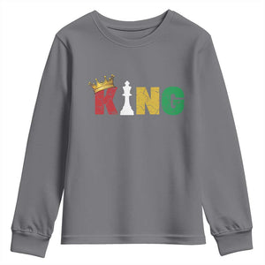 Funny Juneteenth King Youth Sweatshirt Black Father Chess African American TS11 Charcoal Print Your Wear