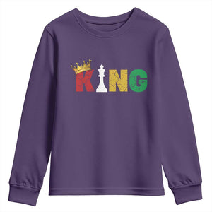 Funny Juneteenth King Youth Sweatshirt Black Father Chess African American TS11 Purple Print Your Wear