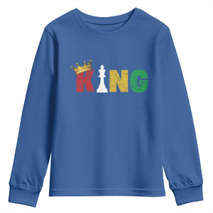 Funny Juneteenth King Youth Sweatshirt Black Father Chess African American TS11 Royal Blue Print Your Wear