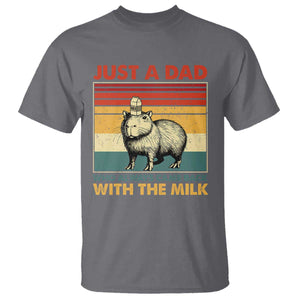 Funny Just A Dad Who Always Came Back With The Milk T Shirt Capybara Father's Day TS11 Charcoal Print Your Wear