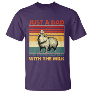 Funny Just A Dad Who Always Came Back With The Milk T Shirt Capybara Father's Day TS11 Purple Print Your Wear