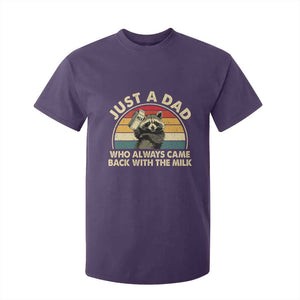 Funny Just A Dad Who Always Came Back With The Milk T Shirt For Kid Racoon Dad Father's Day TS11 Purple Print Your Wear
