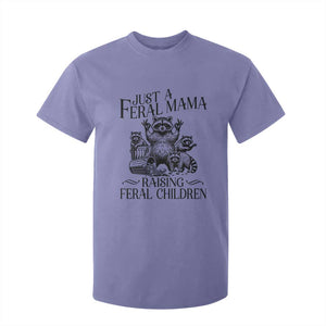 Funny Just A Feral Mama Raising Feral Children T Shirt For Kid Raccoon Mother's Day TS11 Violet Print Your Wear