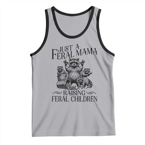 Funny Just A Feral Mama Raising Feral Children Tank Top Raccoon Mother's Day TS11 Athletic Heather Black Print Your Wear
