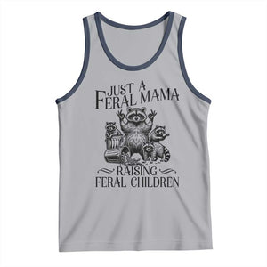 Funny Just A Feral Mama Raising Feral Children Tank Top Raccoon Mother's Day TS11 Athletic Heather Navy Print Your Wear