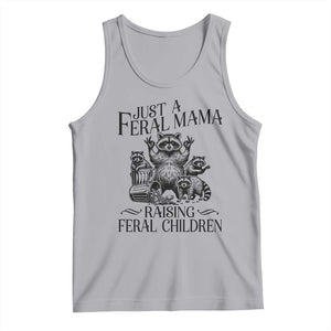 Funny Just A Feral Mama Raising Feral Children Tank Top Raccoon Mother's Day TS11 Athletic Heather Print Your Wear