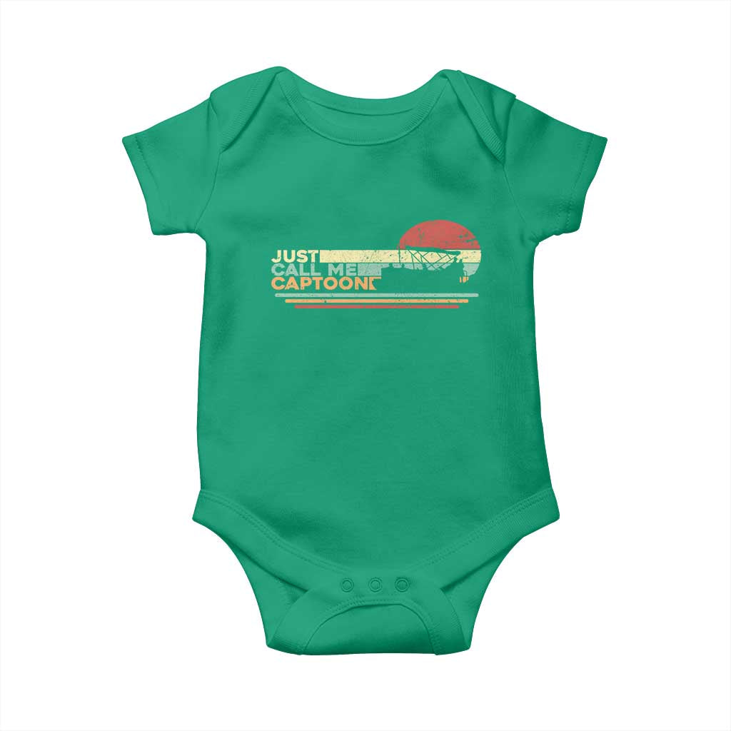 Funny Just Call Me Captoon Baby Onesie Pontoon Boat Captain TS11 Irish Green Print Your Wear