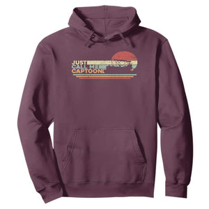 Funny Just Call Me Captoon Hoodie Pontoon Boat Captain TS11 Maroon Print Your Wear